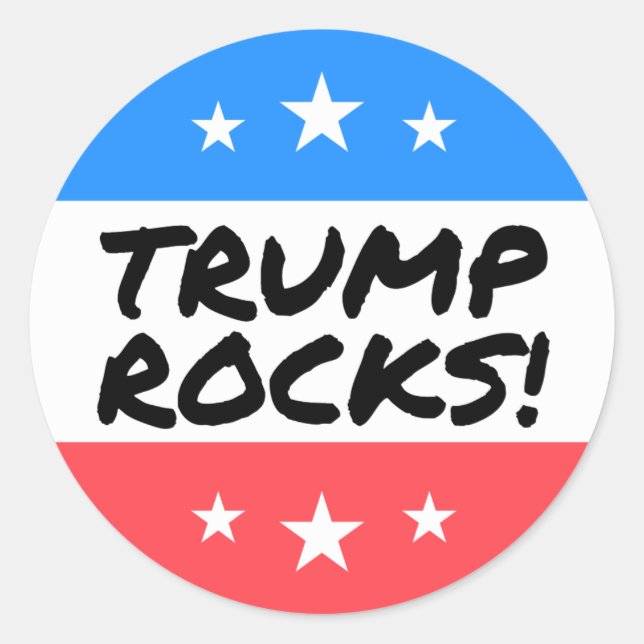 TRUMP ROCKS round sticker (Front)