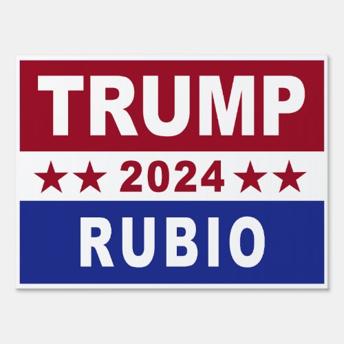 Trump Rubio 2024 YARD SIGN