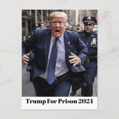 Trump Runs For Prison 2024 Postcard