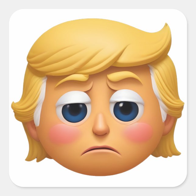 Trump Sad Emoji Square Sticker (Front)