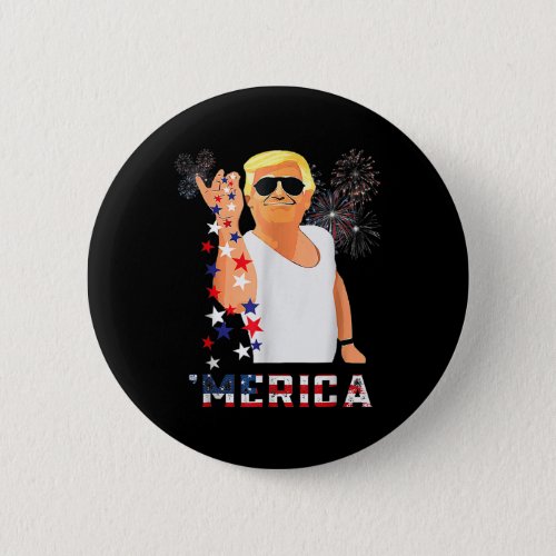 Trump Salt Merica Freedom 4th Of July Usa Flag 202 Button