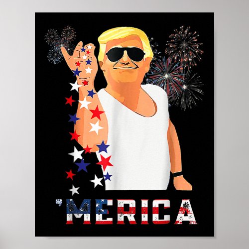 Trump Salt Merica Freedom 4th Of July Usa Flag 202 Poster