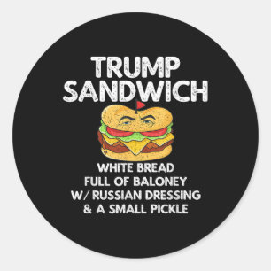 Trump Sandwich Anti-trump Vintage Classic Round Sticker