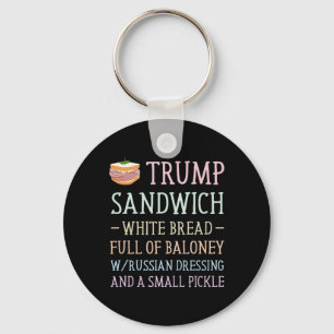 Trump Sandwich Sign Funny  Keychain