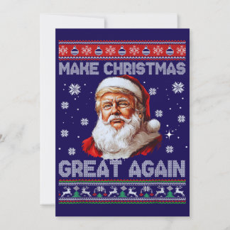 Trump Santa Claus Hat Make Christmas Great Again Holiday Card