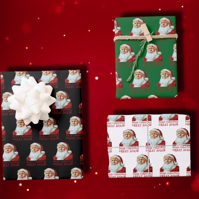 Trump Santa Claus | Make Christmas Great Again Wrapping Paper Sheets (Creator Uploaded)