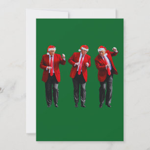 Trump Santa Hat Dance Christmas Green Holiday Card