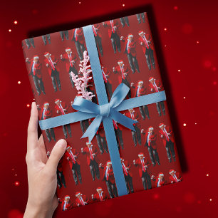 Trump Santa Hat Dance Christmas Trump Dance Red Wrapping Paper