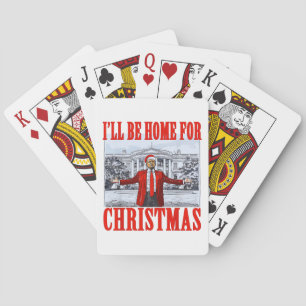 Trump Santa Hat   I'll Be Home For Christmas Poker Cards