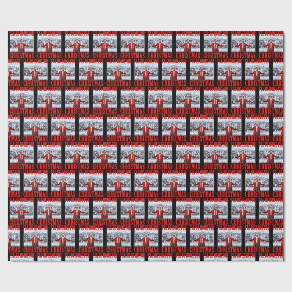 Discover Trump Santa Hat | I'll Be Home For Christmas Wrapping Paper