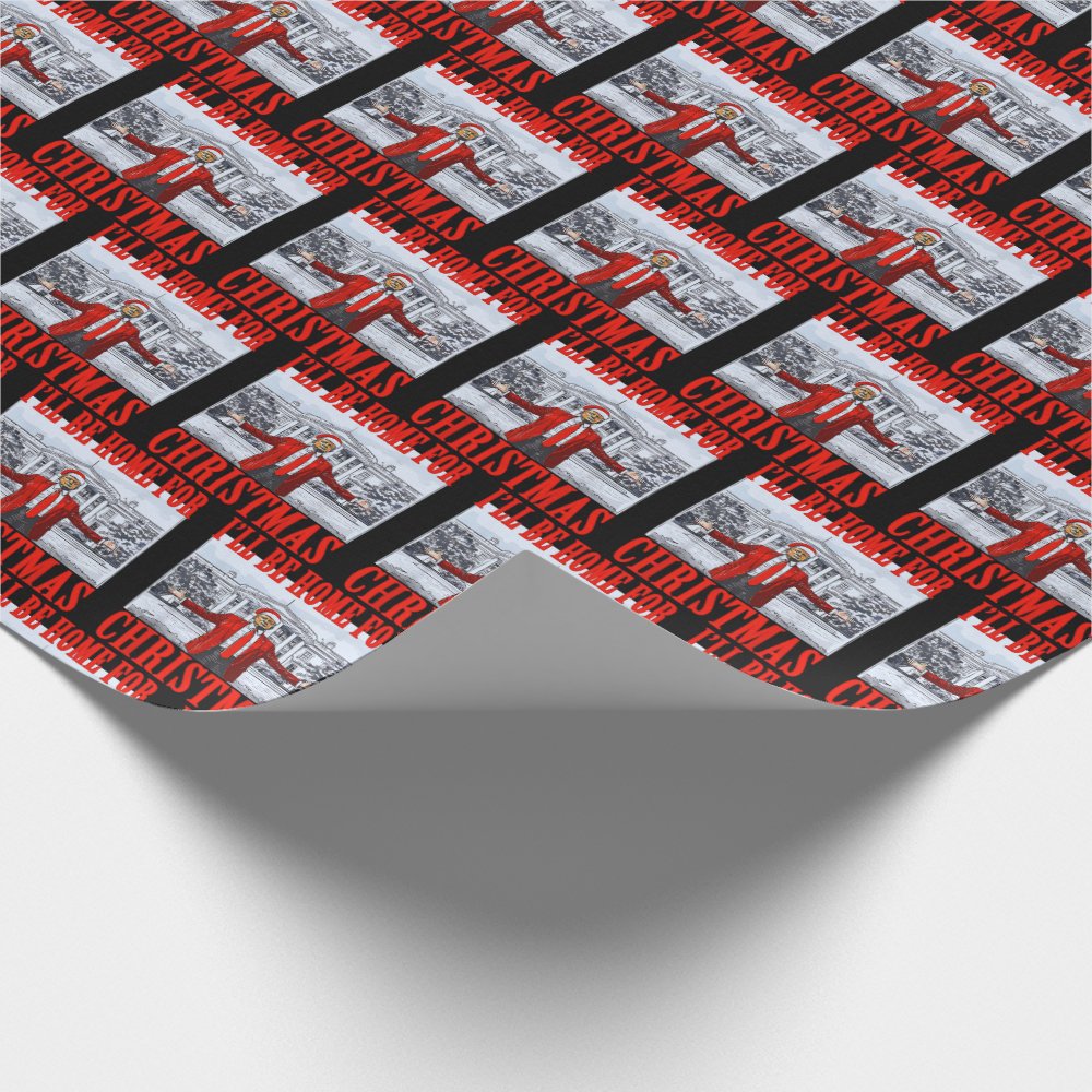 Discover Trump Santa Hat | I'll Be Home For Christmas Wrapping Paper