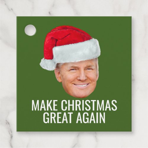Trump Santa Hat Make Christmas Great Again funny Favor Tags