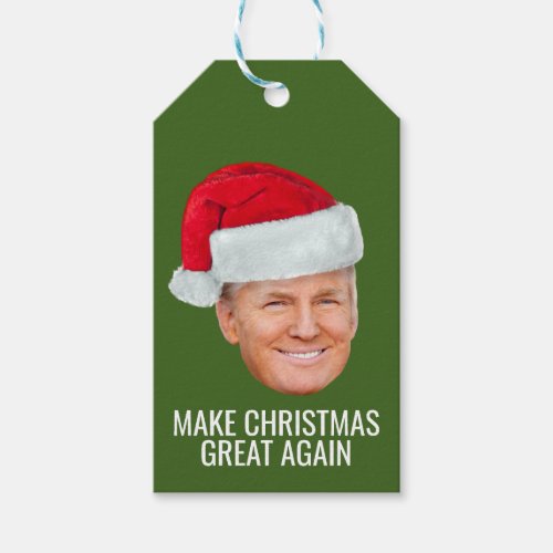 Trump Santa Hat Make Christmas Great Again funny Gift Tags