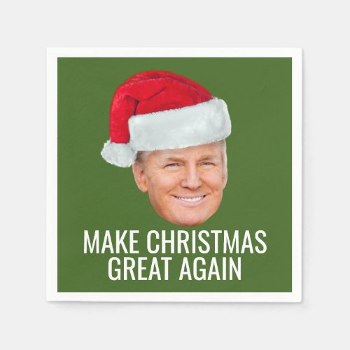Trump Santa Hat Make Christmas Great Again funny Napkins