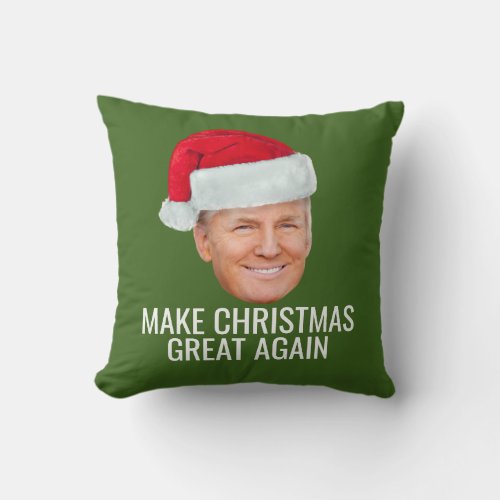 Trump Santa Hat _ Make Christmas Great Again funny Throw Pillow