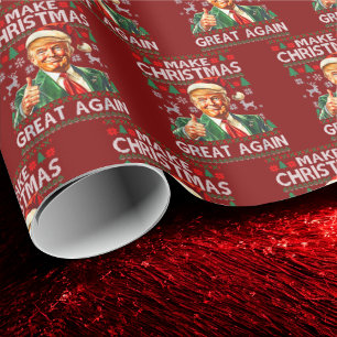 Trump Santa Hat Make Christmas Great Again Wrapping Paper