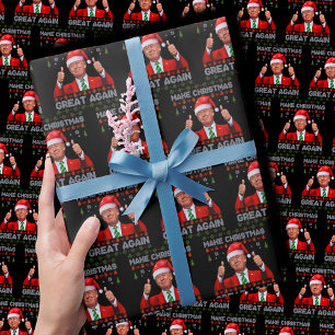 Trump Santa Hat Make Christmas Great Again Wrapping Paper
