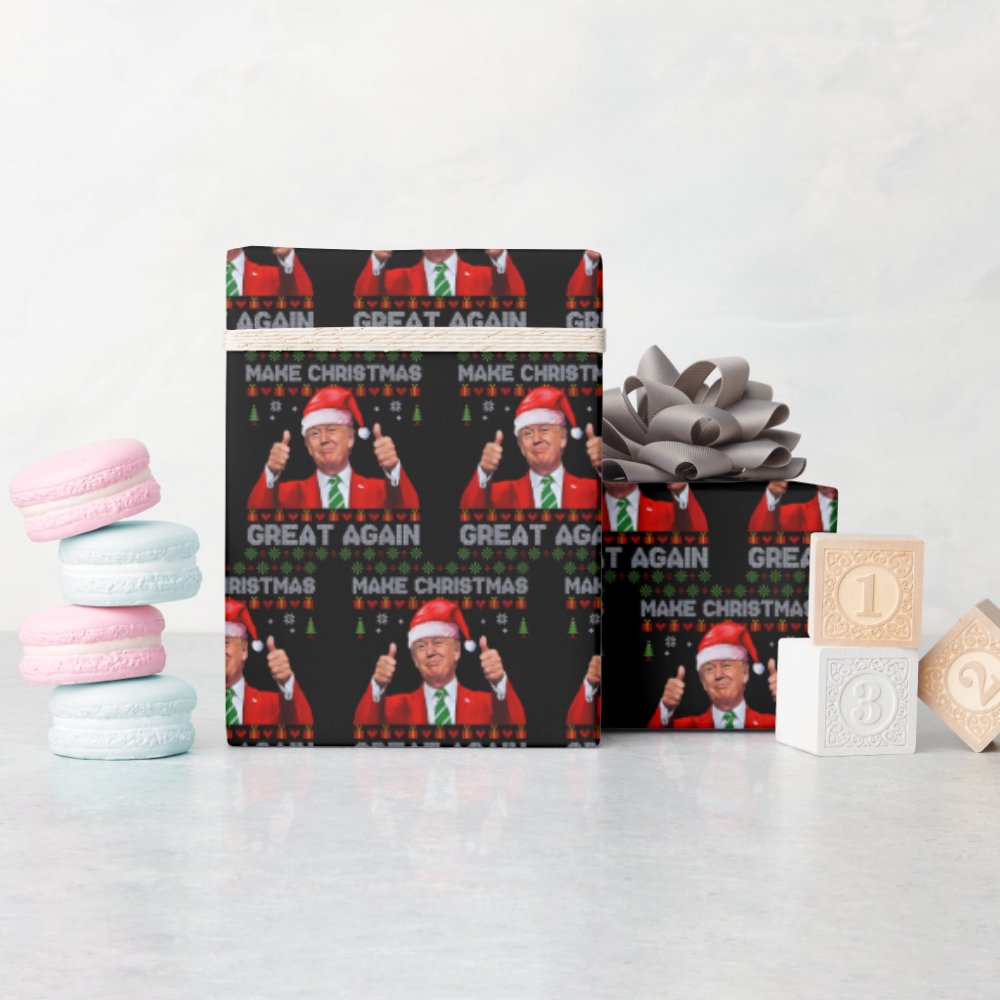 Disover Trump Santa Hat | Make Christmas Great Again Wrapping Paper