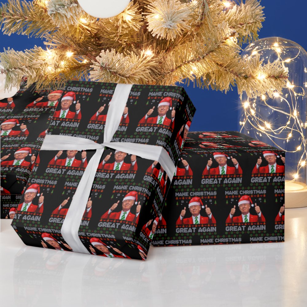 Disover Trump Santa Hat | Make Christmas Great Again Wrapping Paper