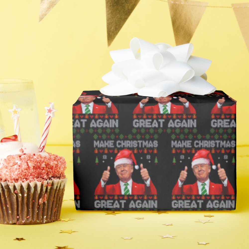 Disover Trump Santa Hat | Make Christmas Great Again Wrapping Paper