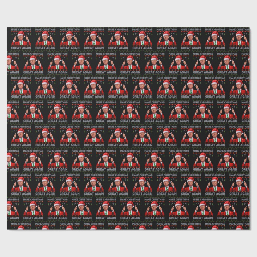 Discover Trump Santa Hat | Make Christmas Great Again Wrapping Paper