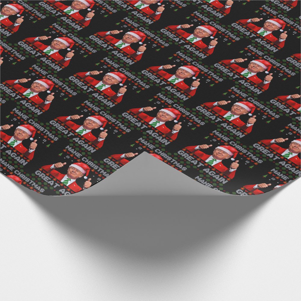 Discover Trump Santa Hat | Make Christmas Great Again Wrapping Paper