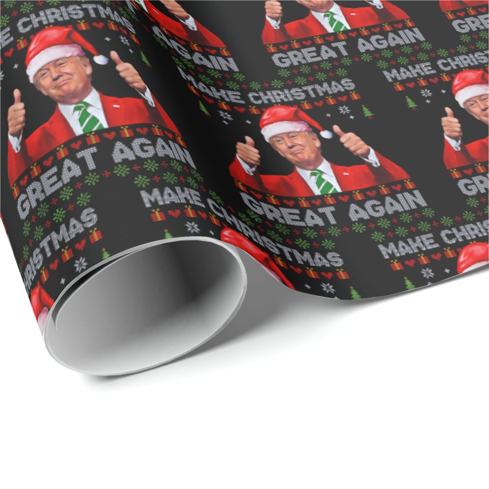 Discover Trump Santa Hat | Make Christmas Great Again Wrapping Paper