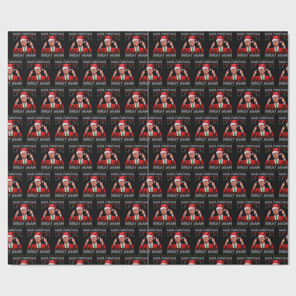 Discover Trump Santa Hat | Make Christmas Great Again Wrapping Paper