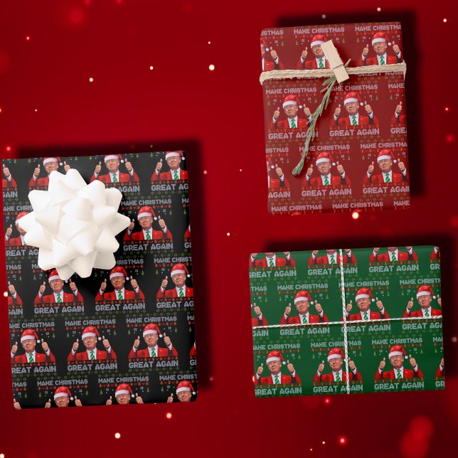 Trump Santa Hat | Make Christmas Great Again Wrapping Paper Sheets (Creator Uploaded)