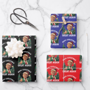Trump Santa Hat   Trump Make Christmas Great Again Wrapping Paper Sheets