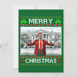 Trump Santa Hat Trump Merry Christmas Ugly Xmas Holiday Card