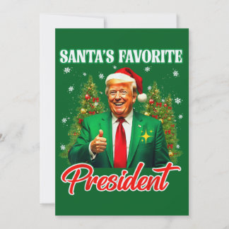 Trump Santa Hat Xmas | Santa's Favorite President Holiday Card