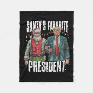 Trump Santa's Favorite President Fleece Blanket