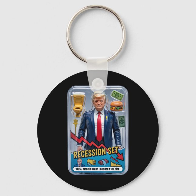 Trump Satire Survived Recession Box Set Action Fig Keychain (Front)