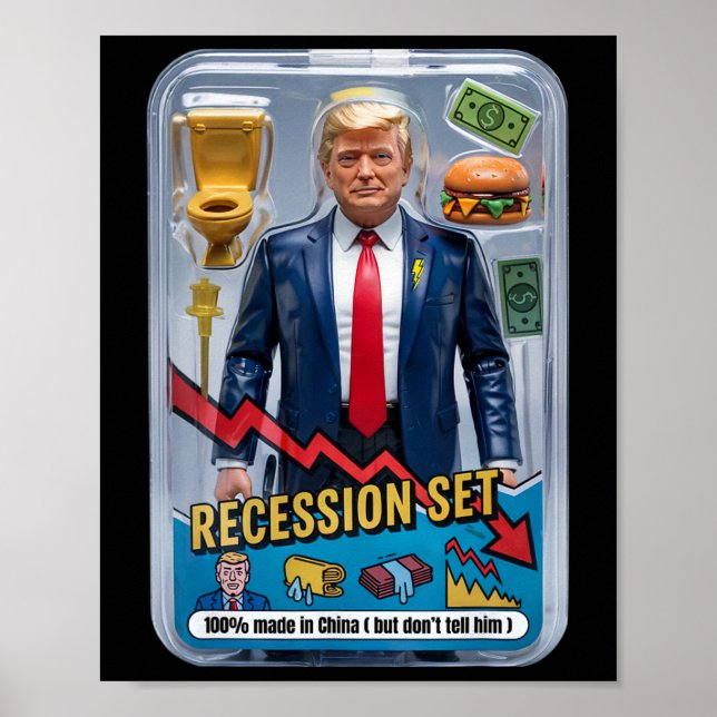 Trump Satire Survived Recession Box Set Action Fig Poster (Front)