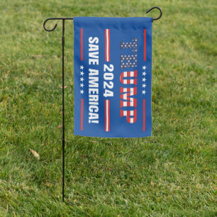 Trump save America again 2024 USA elections MAGA Garden Flag