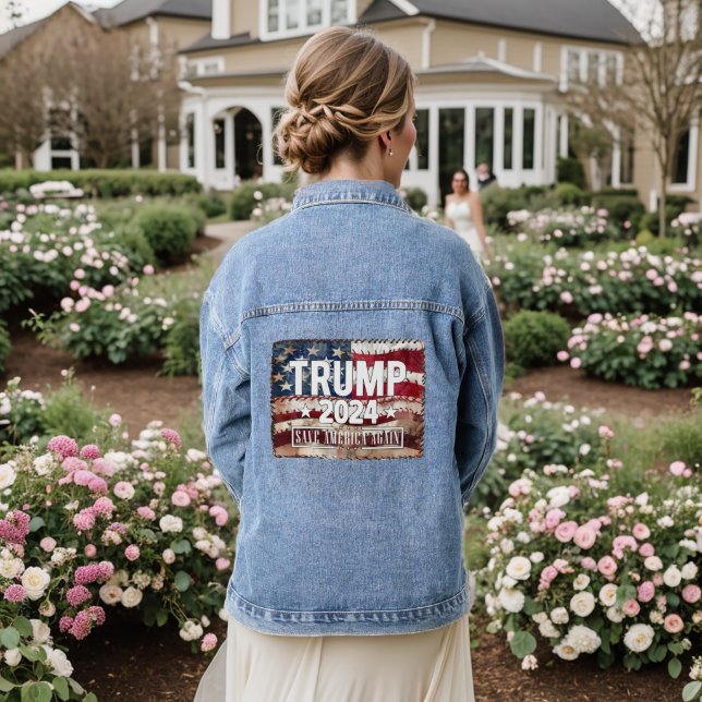 Trump! save America again. Denim Jacket (Wedding Back)