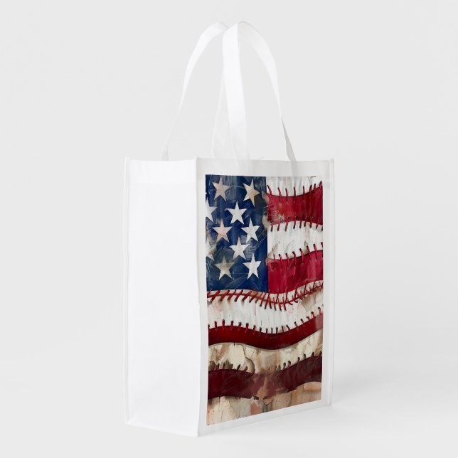 Trump! save America again. Grocery Bag (Back Side)