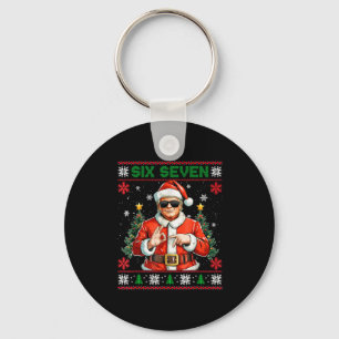 Trump Says 67 Meme Six Seven Funny Ugly Christmas Keychain
