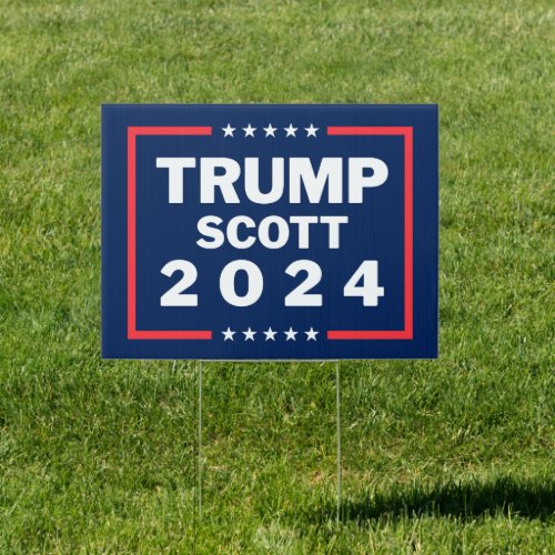 Trump Scott 2024 Yard Sign