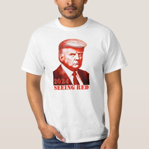 Trump Seeing Red Unofficial Mug Shot Trump 2024 T_Shirt