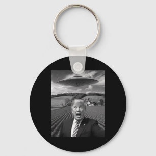 Trump Selfie With Alien Ufo Funny Trump Gifts For Keychain
