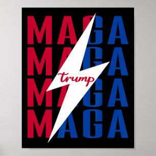 Trump Shirt Flag Vintage Style Poster Mega 2024 