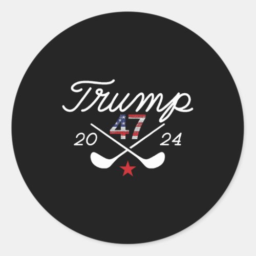 Trump Shirt Funny Golf Trump 47 2024  Classic Round Sticker