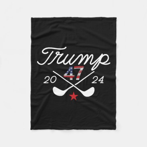 Trump Shirt Funny Golf Trump 47 2024  Fleece Blanket