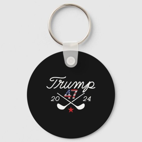 Trump Shirt Funny Golf Trump 47 2024  Keychain