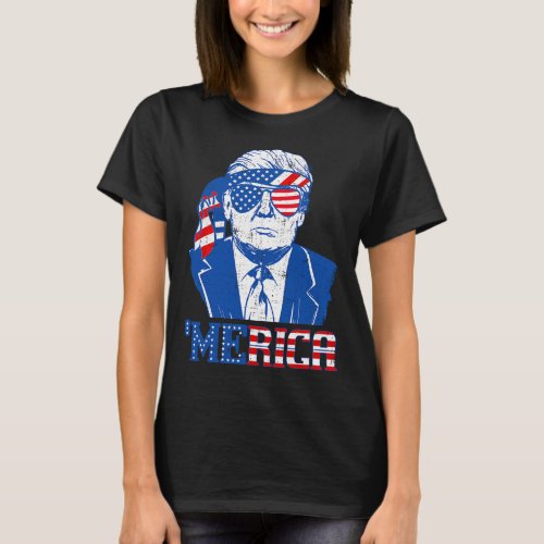 Trump Shirt Merica Trump Sungl Us Flag 4th Of July