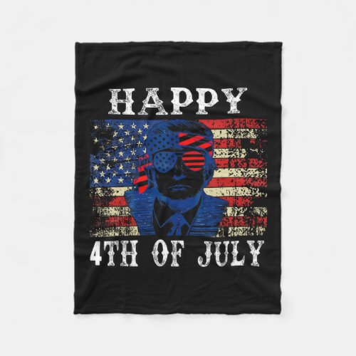 Trump Shirts Happy 4th Of July American Flag Men W Fleece Blanket