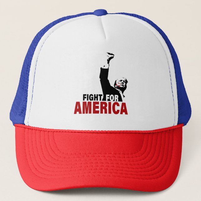 Trump Shooting Fight Fight Fight For America Trucker Hat (Front)