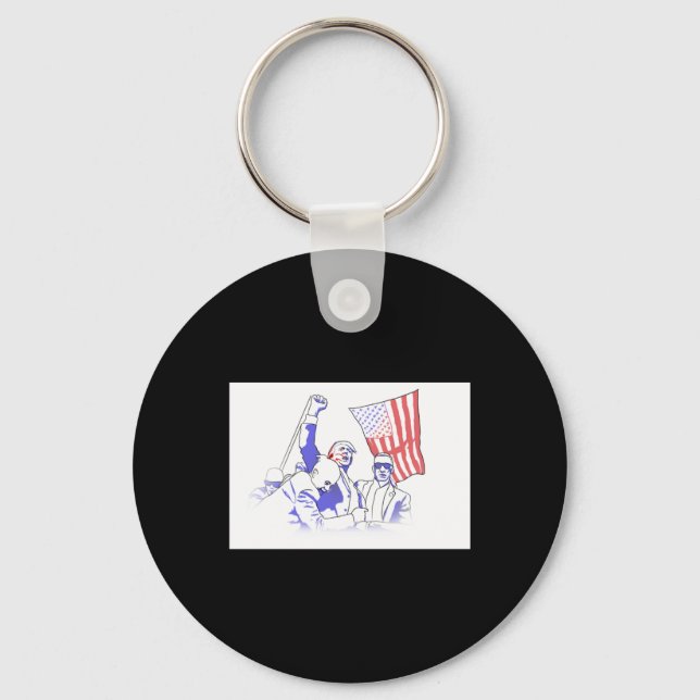 Trump Shot At 2024  Keychain (Front)